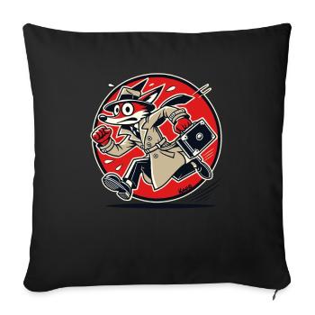 Agent Fox – Spy on a Secret Mission - Sofa pillowcase 17,3'' x 17,3'' (45 x 45 cm) - black - Front