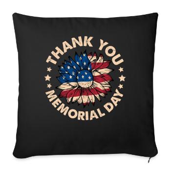Merci Memorial Day - Housse de coussin décorative 45 x 45 cm - noir - Devant