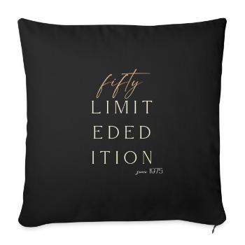 50th Birthday limited edition since 1975 Gift - Sofa pillowcase 17,3'' x 17,3'' (45 x 45 cm) - black - Front