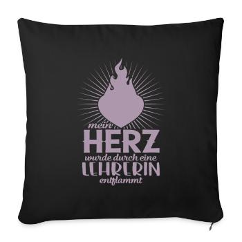 In love with teacher my heart Dear teachers - Sofa pillowcase 17,3'' x 17,3'' (45 x 45 cm) - black - Front