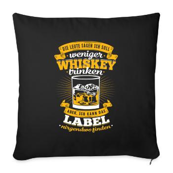 Funny Whiskey Saying No Label Find - Sofa pillowcase 17,3'' x 17,3'' (45 x 45 cm) - black - Front