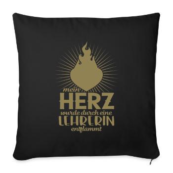 In love with teacher my heart Dear teachers - Sofa pillowcase 17,3'' x 17,3'' (45 x 45 cm) - black - Front