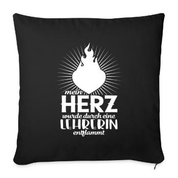 In love with teacher my heart Dear teachers - Sofa pillowcase 17,3'' x 17,3'' (45 x 45 cm) - black - Front