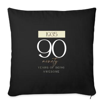 90th birthday years of being awesome 1935 gift - Sofa pillowcase 17,3'' x 17,3'' (45 x 45 cm) - black - Front