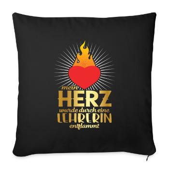 In love with teacher my heart Dear teachers - Sofa pillowcase 17,3'' x 17,3'' (45 x 45 cm) - black - Front