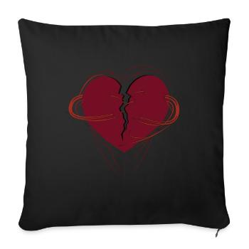broken heart with infinity sign - Sofa pillowcase 17,3'' x 17,3'' (45 x 45 cm) - black - Front