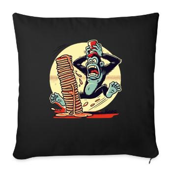 Pancake monkey – chaos with syrup - Sofa pillowcase 17,3'' x 17,3'' (45 x 45 cm) - black - Front