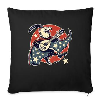 USA Patriotic Bardic Eagle with Guitar - Sofa pillowcase 17,3'' x 17,3'' (45 x 45 cm) - black - Front