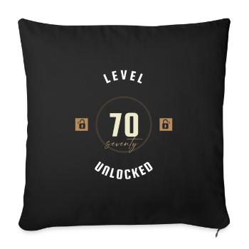 70th Birthday Level seventy unlocked, gift - Sofa pillowcase 17,3'' x 17,3'' (45 x 45 cm) - black - Front