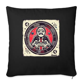 Intense gamer in a suit and retro style - Sofa pillowcase 17,3'' x 17,3'' (45 x 45 cm) - black - Front