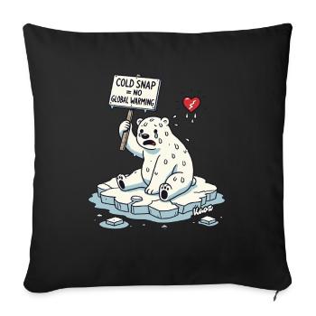 Sweating Polar Bear Climate Change Protest - Sofa pillowcase 17,3'' x 17,3'' (45 x 45 cm) - black - Front