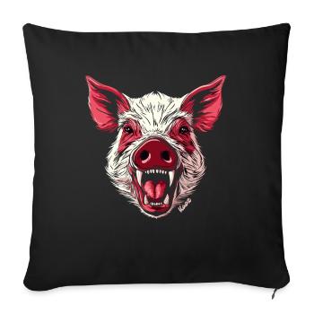 Wild Domestic Pig - Sofa pillowcase 17,3'' x 17,3'' (45 x 45 cm) - black - Front