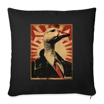 Majestätische Gans im Anzug - Sofakissenbezug 45 x 45 cm - Schwarz - Vorne