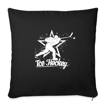 Hockey Silhouette Star - Sofa pillowcase 17,3'' x 17,3'' (45 x 45 cm) - black - Front