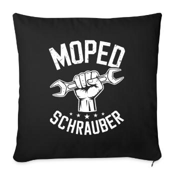 Moped Mechaniker Oldtimer Moped Schrauber - Sofakissenbezug 45 x 45 cm - Schwarz - Vorne
