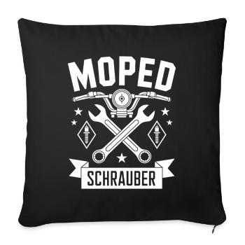 Mécanicien de cyclomoteur Conducteur de cyclomoteur - Housse de coussin décorative 45 x 45 cm - noir - Devant