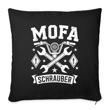 Moped Mechanic Workshop Mechanic - Sofa pillowcase 17,3'' x 17,3'' (45 x 45 cm) - black - Front