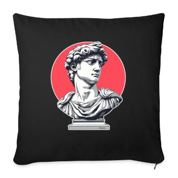 David of Florence – Classical Bust - Sofa pillowcase 17,3'' x 17,3'' (45 x 45 cm) - black - Front