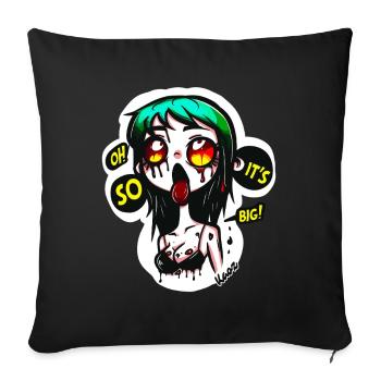 Oh, It's So Big: Shocked Horror Zombie - Sofa pillowcase 17,3'' x 17,3'' (45 x 45 cm) - black - Front