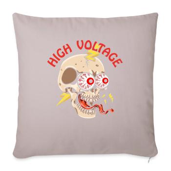 High voltag skull electrician lineman - Sofa pillowcase 17,3'' x 17,3'' (45 x 45 cm) - light taupe - Front