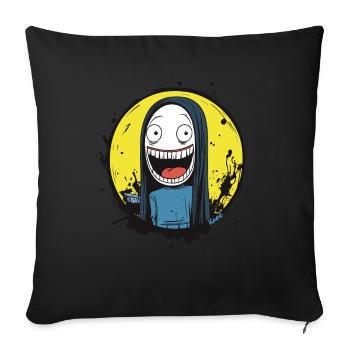 Crazy figure with long hair - Sofa pillowcase 17,3'' x 17,3'' (45 x 45 cm) - black - Front