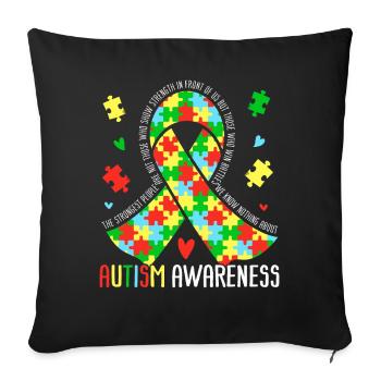 Autism Awareness - Sofa pillowcase 17,3'' x 17,3'' (45 x 45 cm) - black - Front