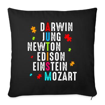 Autism - Sofa pillowcase 17,3'' x 17,3'' (45 x 45 cm) - black - Front