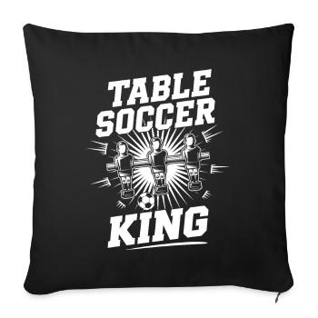 Table Soccer King Kickern Kickerspieler - Sofakissenbezug 45 x 45 cm - Schwarz - Vorne
