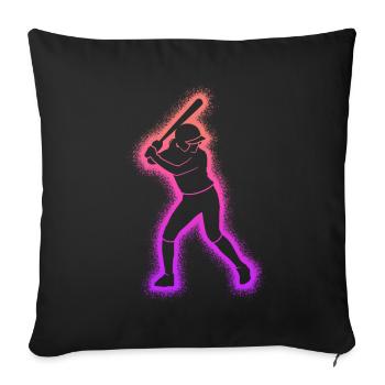 Baseball Spielerin Frauen Kinder Baseballspielerin - Sofakissenbezug 45 x 45 cm - Schwarz - Vorne