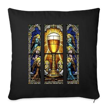 Kirchen Fenster Bier Männertag Himmelfahrt - Sofakissenbezug 45 x 45 cm - Schwarz - Vorne