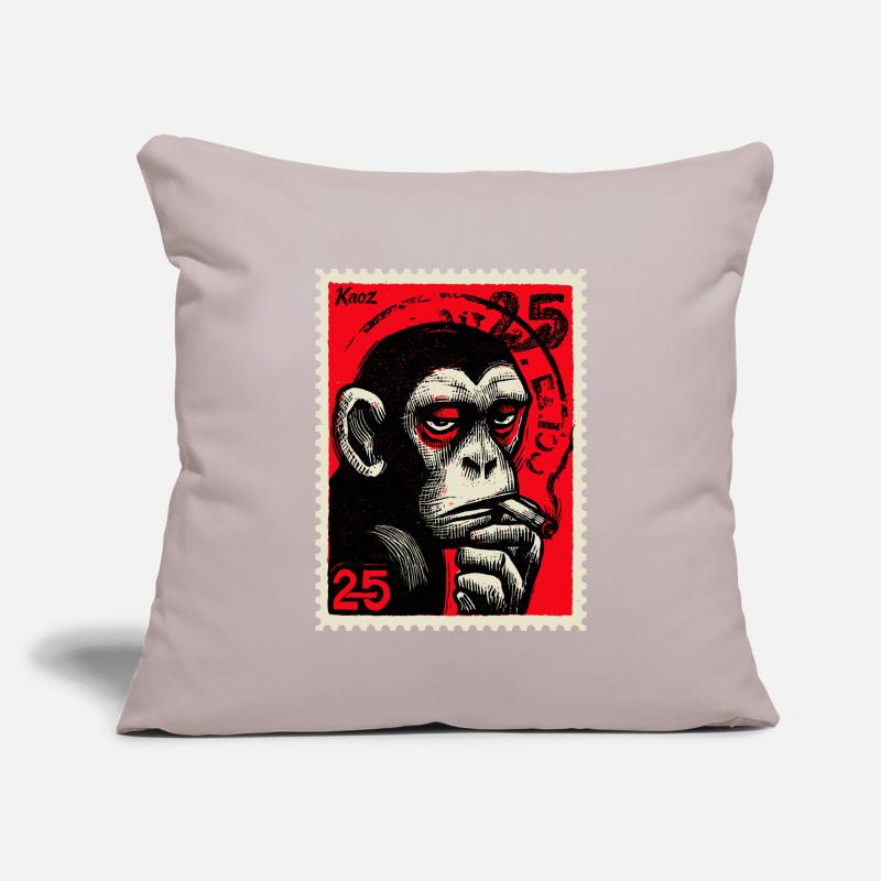 Cool monkey on postage stamp Sofa pillowcase 17,3'' x 17,3'' (45 x 45 cm)
