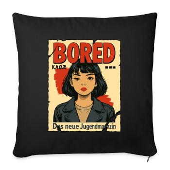 BORED: The new fake youth magazine - Sofa pillowcase 17,3'' x 17,3'' (45 x 45 cm) - black - Front