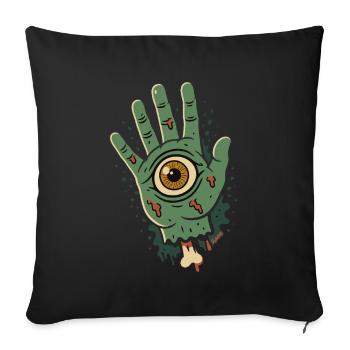 Main de zombie avec un œil - Housse de coussin décorative 45 x 45 cm - noir - Devant