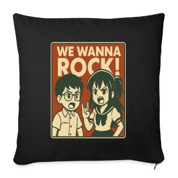 Children also want to rock - Sofa pillowcase 17,3'' x 17,3'' (45 x 45 cm) - black - Front