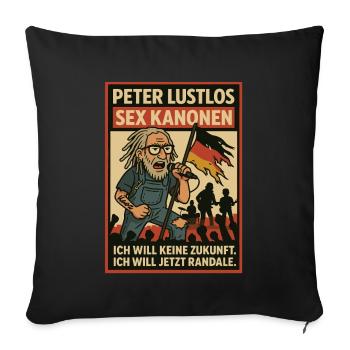Peter Listless Punk Parody – Now Rampage! - Sofa pillowcase 17,3'' x 17,3'' (45 x 45 cm) - black - Front