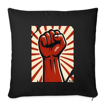 Red Fist – Power and Resistance - Sofa pillowcase 17,3'' x 17,3'' (45 x 45 cm) - black - Front