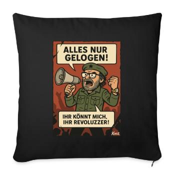 All just a lie! Revolutionary parody - Sofa pillowcase 17,3'' x 17,3'' (45 x 45 cm) - black - Front