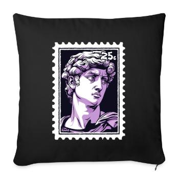 David from Florence Postage Stamp – Classic in Purple - Sofa pillowcase 17,3'' x 17,3'' (45 x 45 cm) - black - Front
