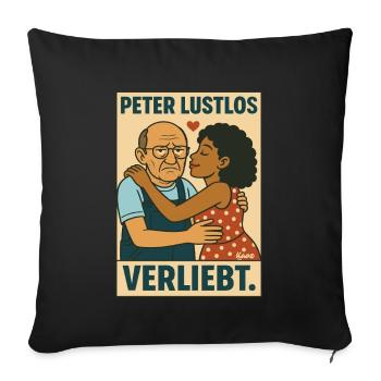 Peter Ratless – amoureux et bouleversé - Housse de coussin décorative 45 x 45 cm - noir - Devant