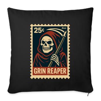 La Faucheuse souriante - Housse de coussin décorative 45 x 45 cm - noir - Devant