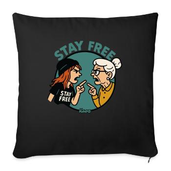 Stay Free: Generationen im Streit - Sofakissenbezug 45 x 45 cm - Schwarz - Vorne