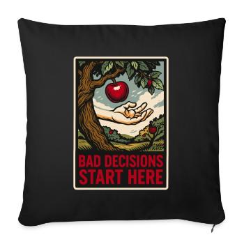 Paradise – Bad Decisions Start Here - Sofa pillowcase 17,3'' x 17,3'' (45 x 45 cm) - black - Front