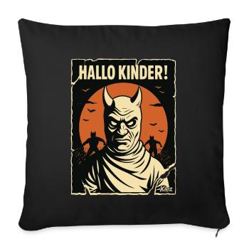 Hello kids! – Scary educator parody - Sofa pillowcase 17,3'' x 17,3'' (45 x 45 cm) - black - Front