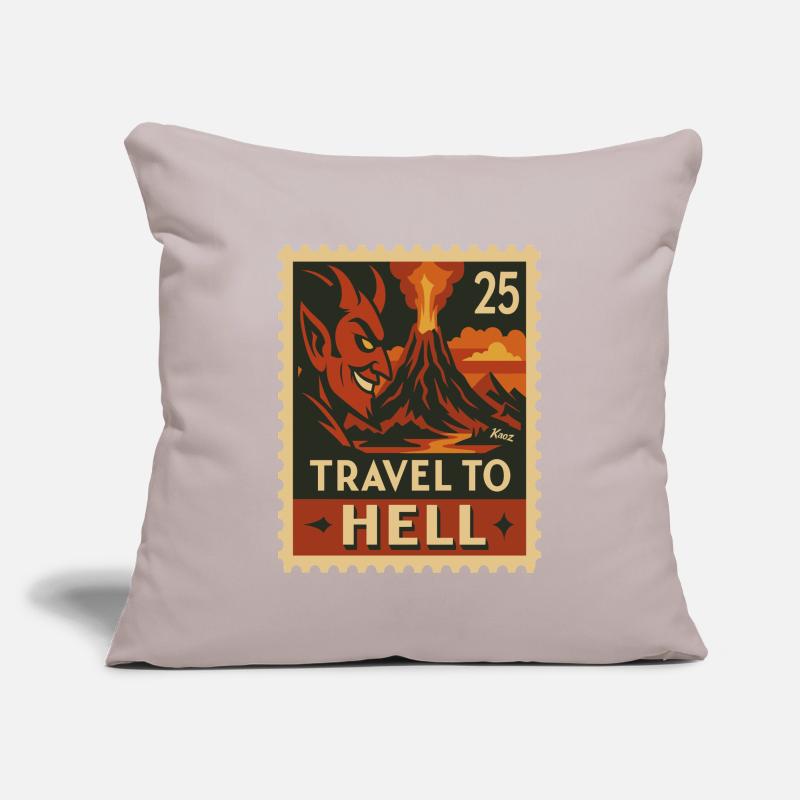 Devilish Journey to Hell as a stamp Sofa pillowcase 17,3'' x 17,3'' (45 x 45 cm)