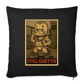 Still Ghetto – Baby with Fist and Gold Chain - Sofa pillowcase 17,3'' x 17,3'' (45 x 45 cm) - black - Front