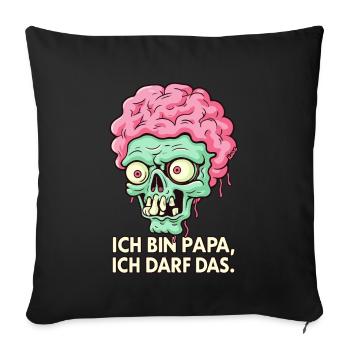 Je suis papa, j’ai le droit d’avoir le zombie - Housse de coussin décorative 45 x 45 cm - noir - Devant