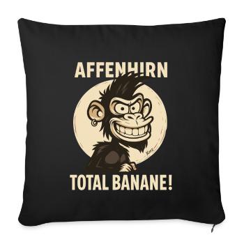 Monkey Brain – Total Banana Cartoon Monkey - Sofa pillowcase 17,3'' x 17,3'' (45 x 45 cm) - black - Front
