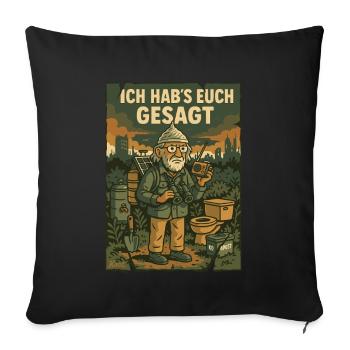 JE VOUS L’AVAIS DIT – Eco-Prepper Peter - Housse de coussin décorative 45 x 45 cm - noir - Devant