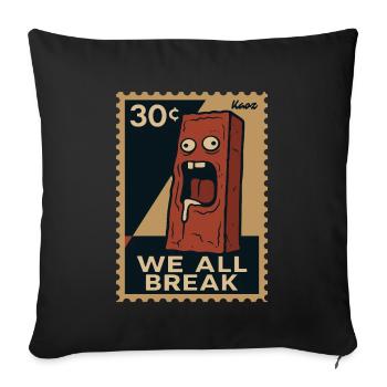 Emo Brick – Stamp of Overwhelm - Sofa pillowcase 17,3'' x 17,3'' (45 x 45 cm) - black - Front