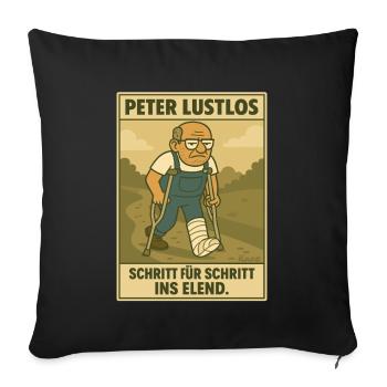 Peter Listless – Pas à pas dans la misère - Housse de coussin décorative 45 x 45 cm - noir - Devant